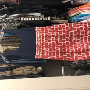 Mini Biden navy orange dress